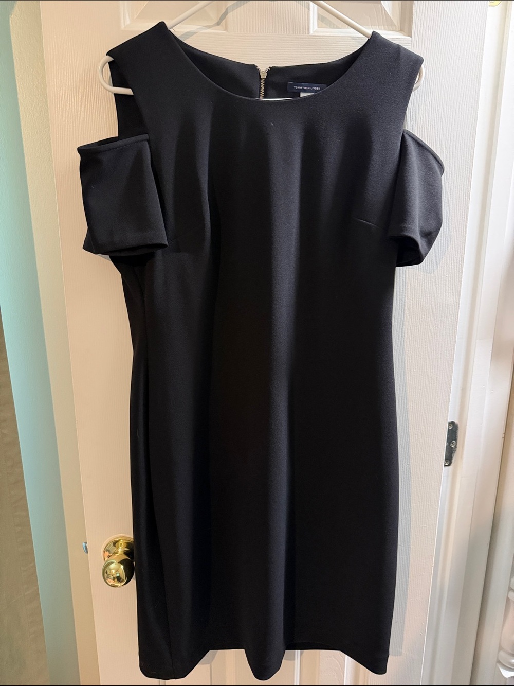 Tommy Hilfiger Black Cold-Shoulder Mini Dress